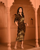 Cotton Rayon Brown Ghunghroo Shirtdress